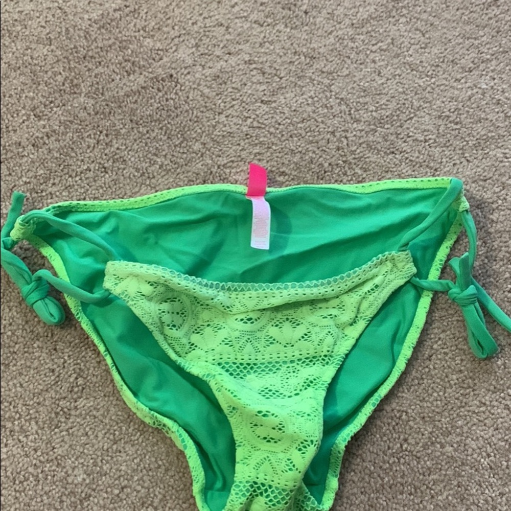 Green string bikini bottoms size M
